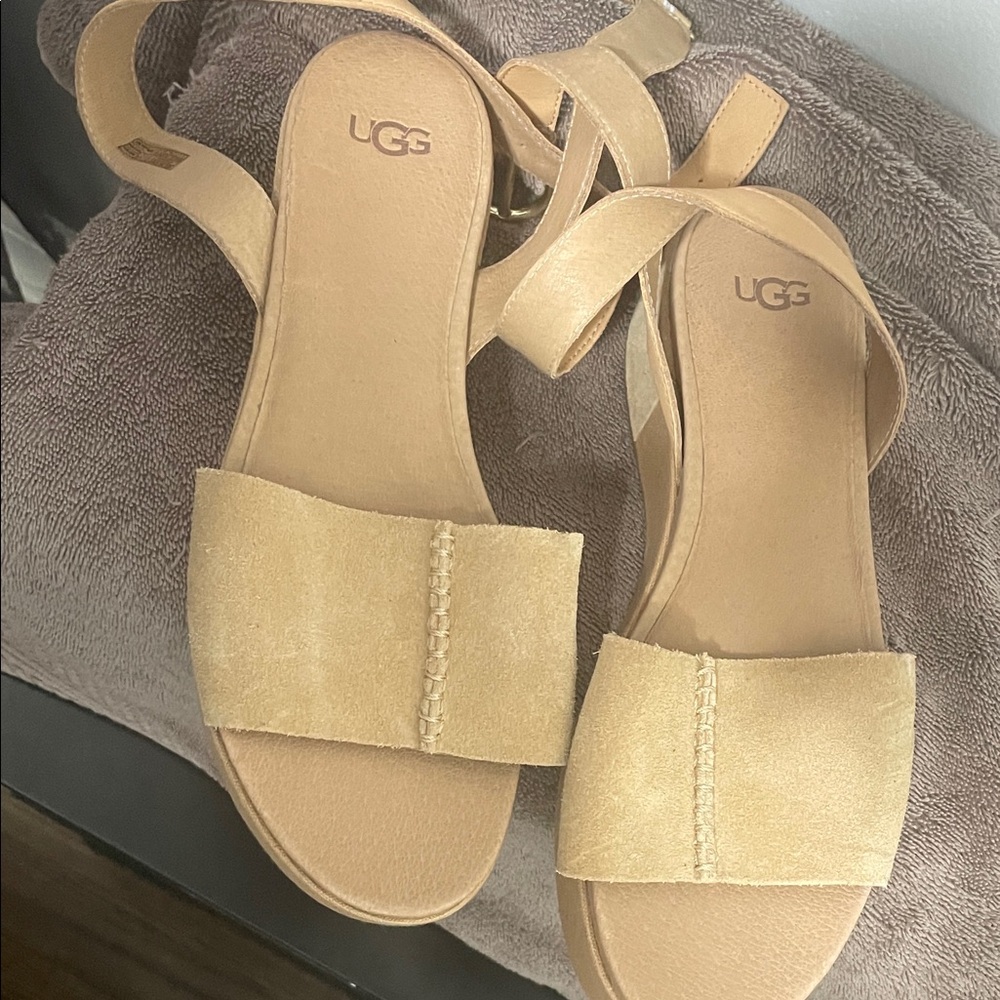 UGG Tan Suede Sandals Slip-On Casual